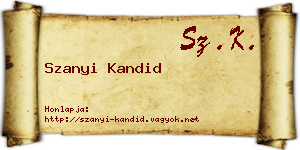 Szanyi Kandid névjegykártya